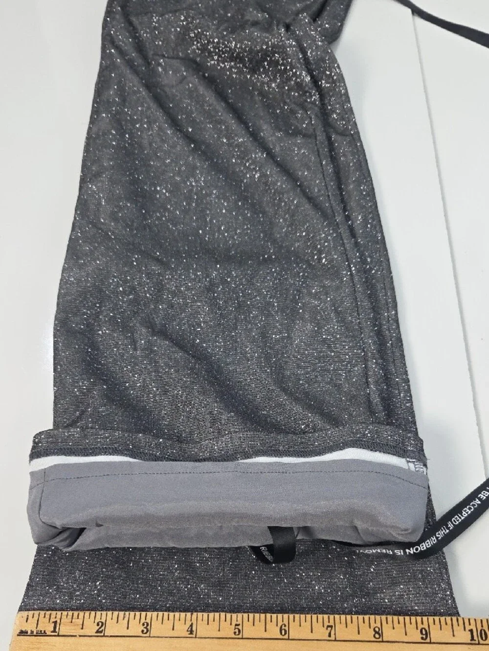 SLA The Label Santorini Womens Glitter Grey Wide-Leg Trousers M